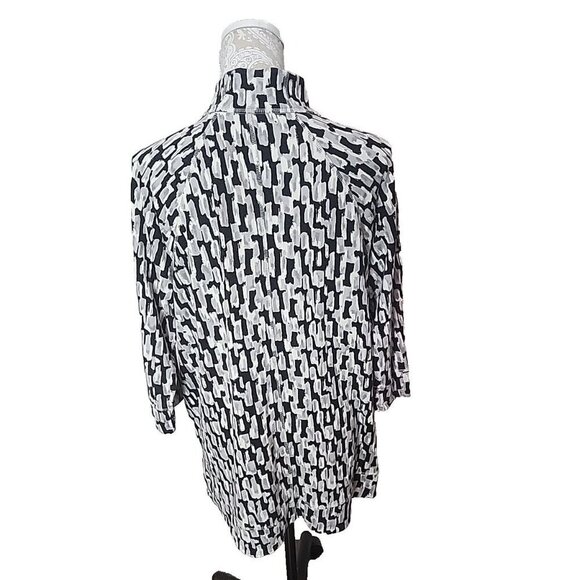 Talbots Animal Print 1/4 Zip Jacket Zip Pockets Stretch Women's 2X - Picture 5 of 10